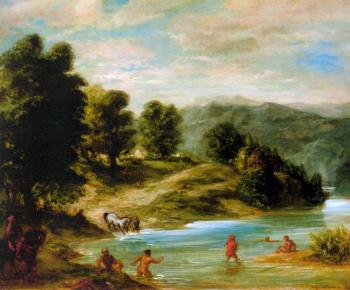 Eugene Delacroix : The Banks of the River Sebou